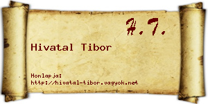 Hivatal Tibor névjegykártya